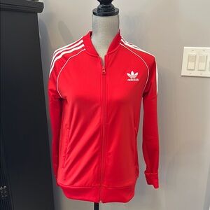 Adidas kids Red Track Jacket sz Large youth